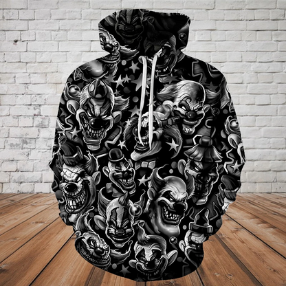SKULL 3D HOODIE - EVIL CLOWN  PL323 - Amaze Style™-Apparel