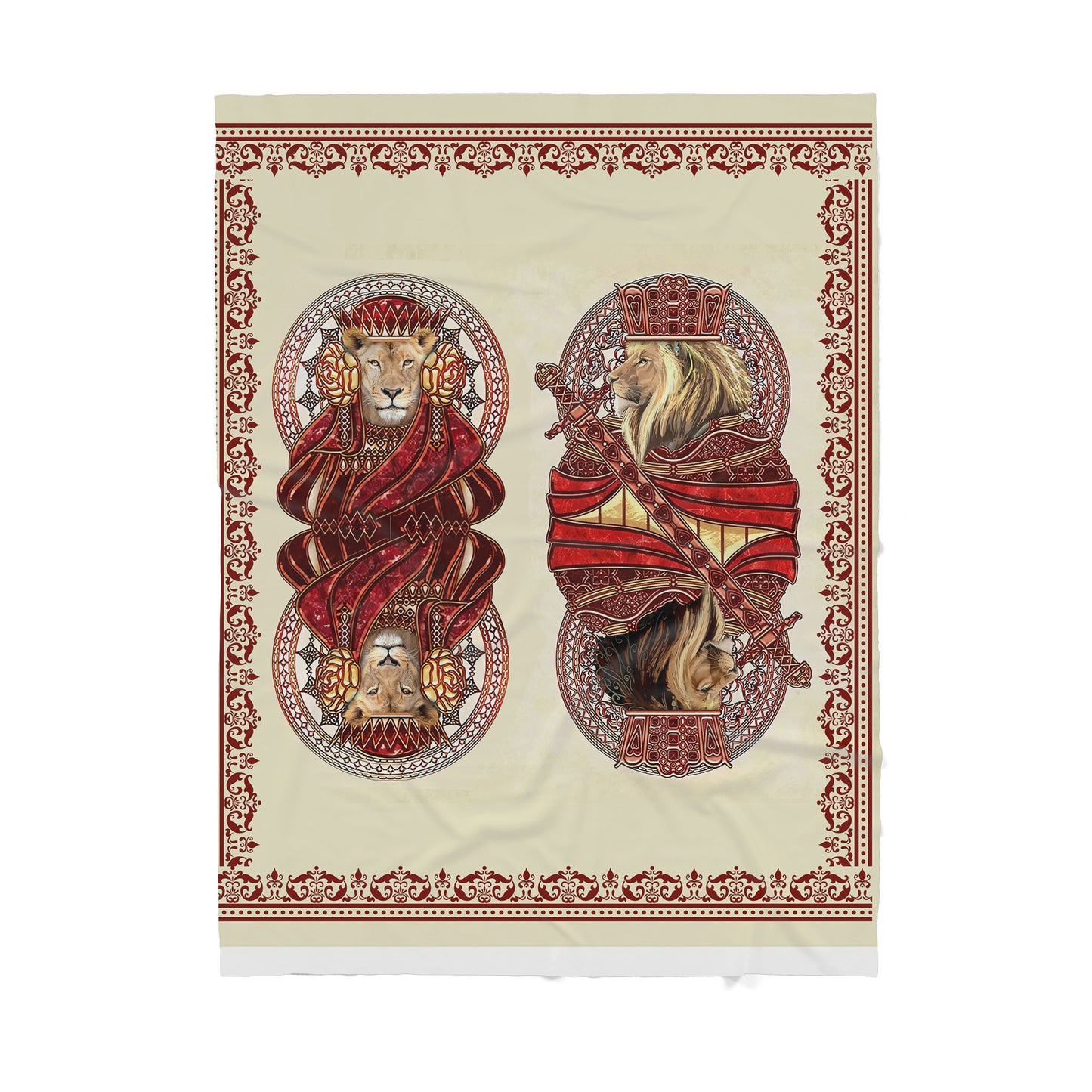 Lion Poker Face Sherpa Blanket