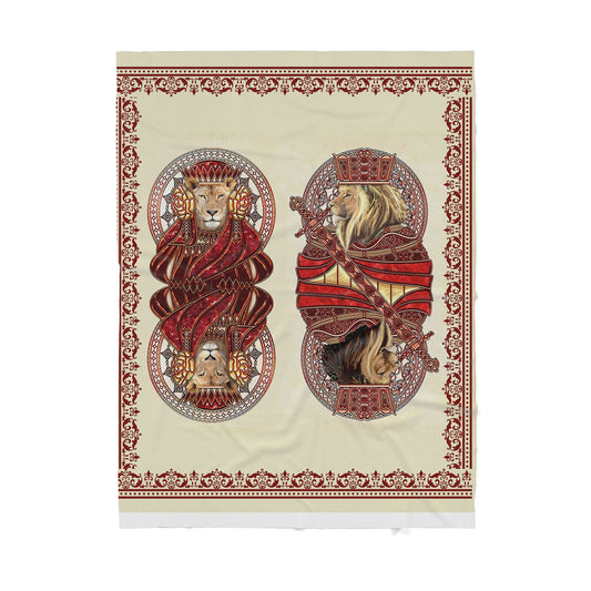 Lion Poker Face Sherpa Blanket