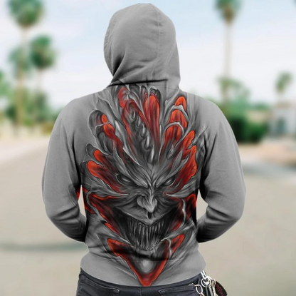 SKULL 3D ZIP HOODIE_EVIL SKULL  PL325 - Amaze Style™-Apparel