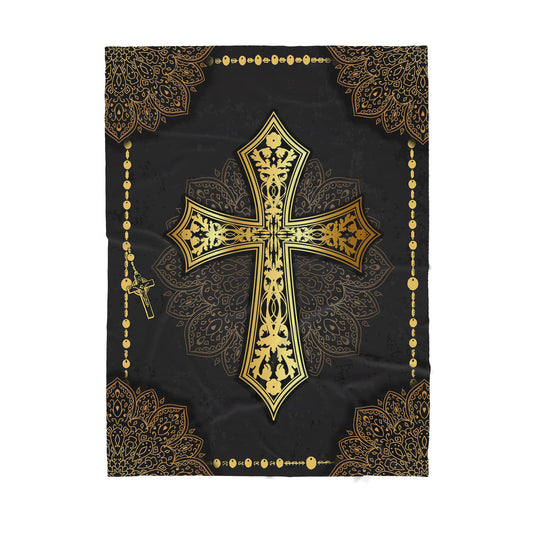 Premium Christian Jesus Catholic Mandala Cross Blanket - Best gift for Christian - sherpa blanket TT
