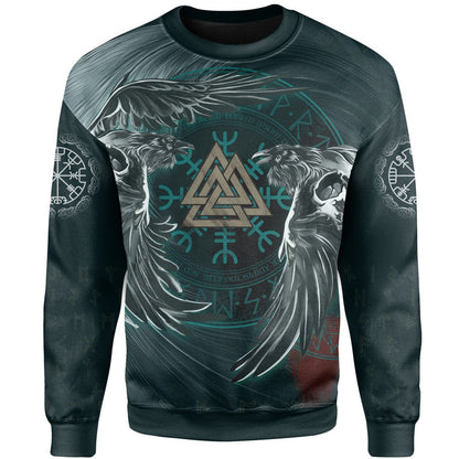 Viking Hoodie Ravens Skull Tattoo HP261210 - Amaze Style™-Apparel