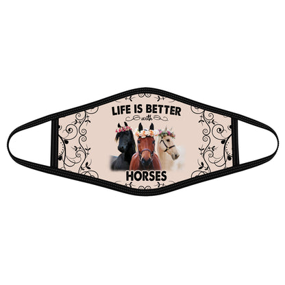 Live is better with Horse - Funny Quotes Face Mask DL
