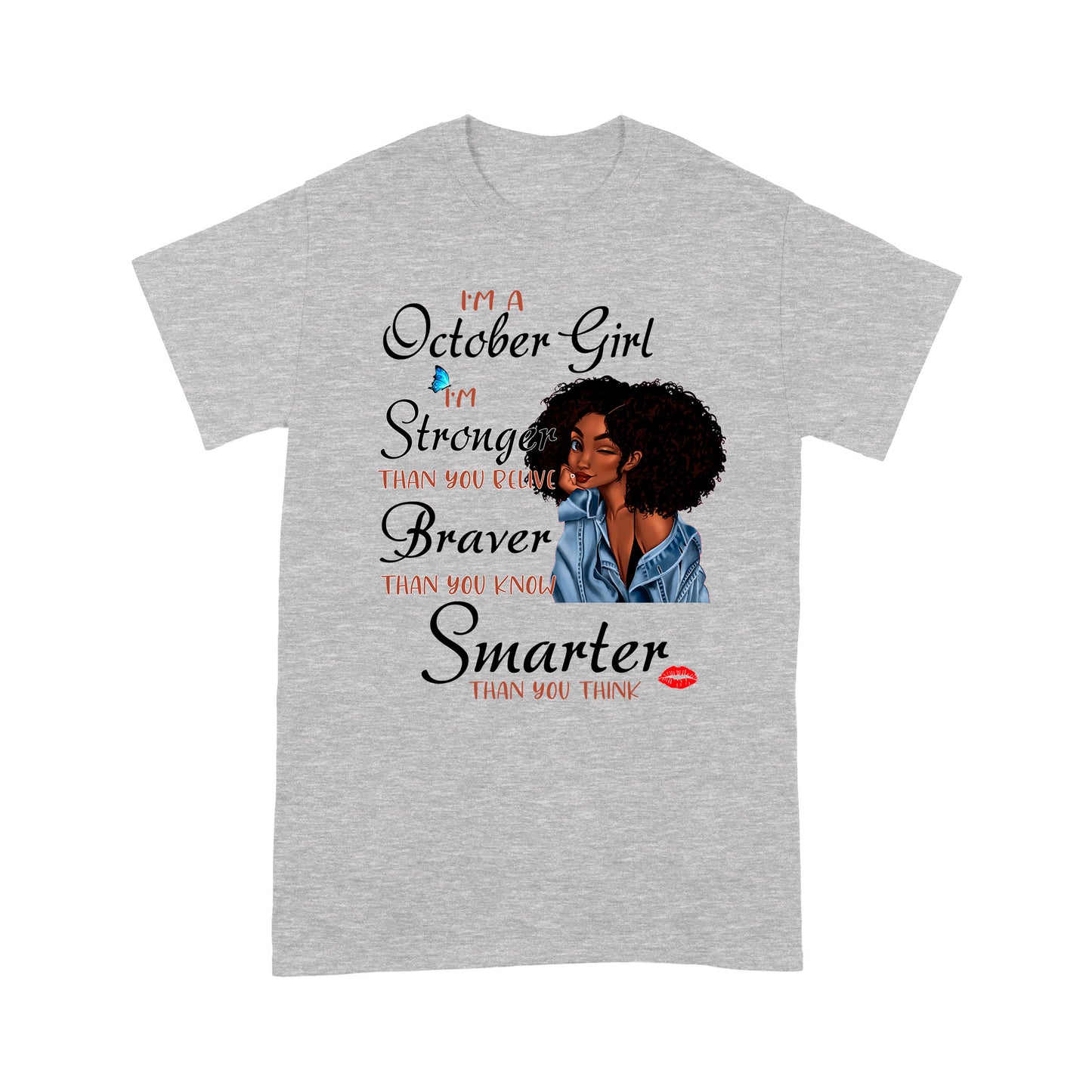 October Black Girl T shirt DL - African Girl T-shirt