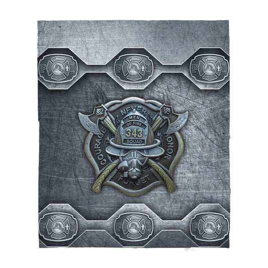 Firefighter Logo Sherpa Blanket - Best Gift for Fireman