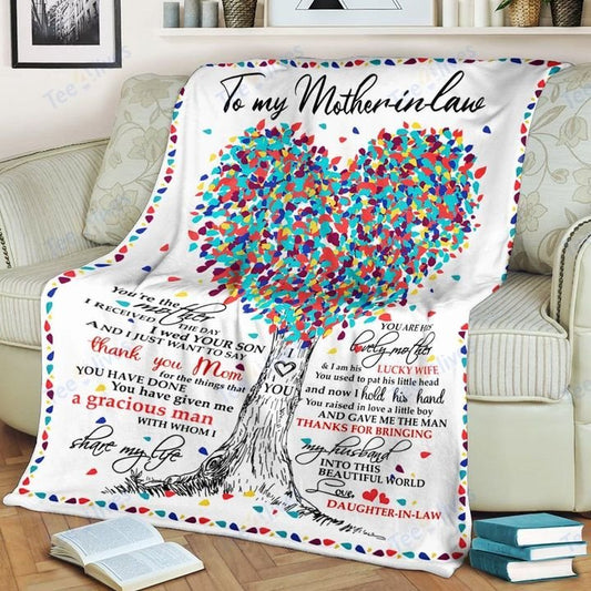 Custom Blanket To My Mother In Law-Best Gift For Mom Mother In Law-Sherpa Blanket TA