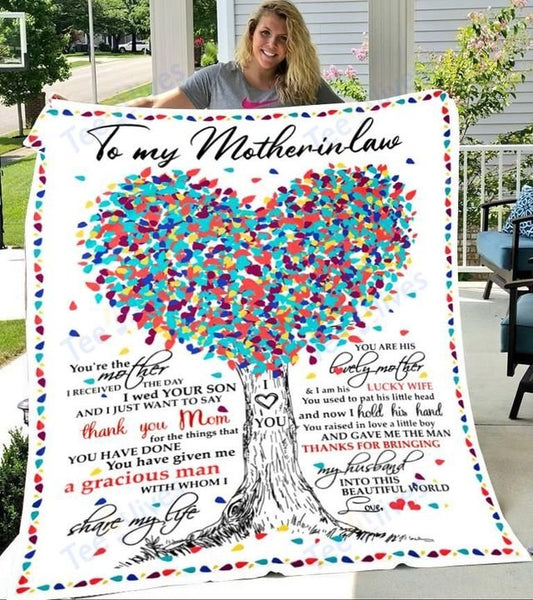 Custom Blanket To My Mother In Law-Best Gift For Mom Mother In Law-Sherpa Blanket TA