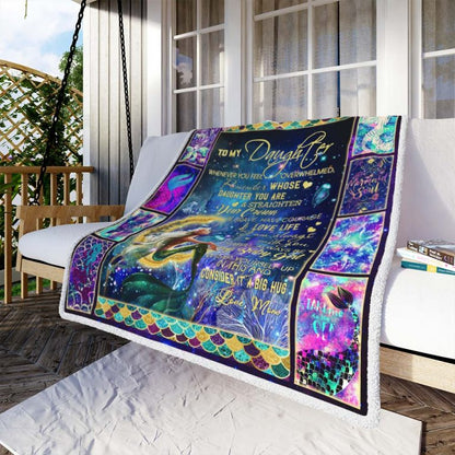 Mermaid Sherpa Blanket Letter - Best Gift From Mom to Daughter - Sherpa Blanket DL