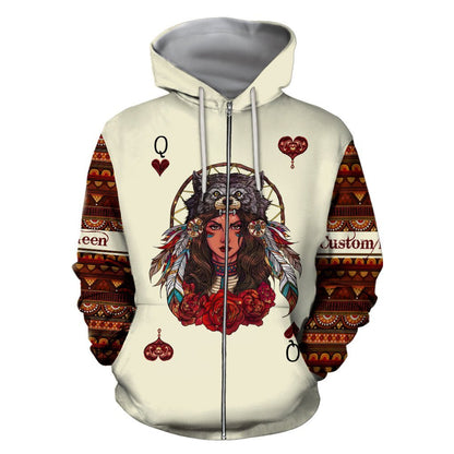 Custom Name - Native Queen 3D All Over Printed Shirt for Women