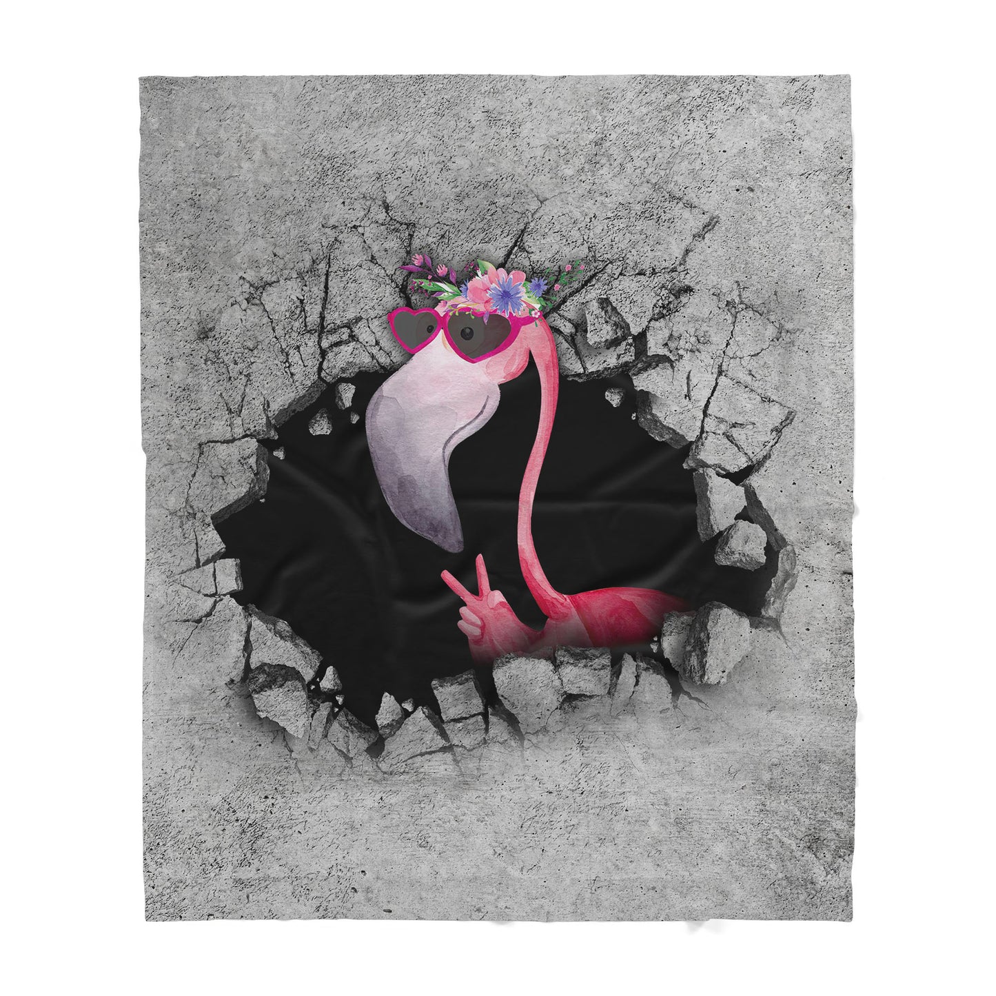 Custom Blanket Flamingo From The Broken Wall Sherpa Blanket MEI