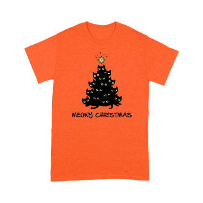 Black Cat Meowy Christmas Funny Quotes T-shirt DL