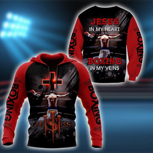 Jesus In My Heart - Boxing In MyVein 3D All Over Printed Unisex Shirts