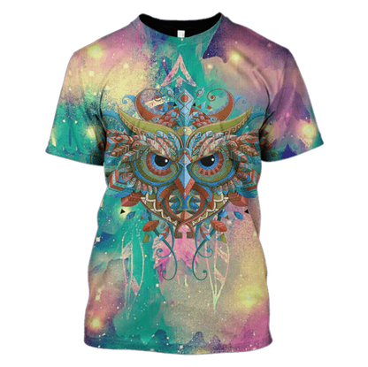 3D Owl Hoodie - Tshirt HC1405 - Amaze Style™-Apparel