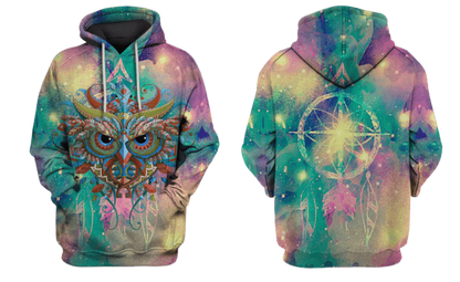 3D Owl Hoodie - Tshirt HC1405 - Amaze Style™-Apparel