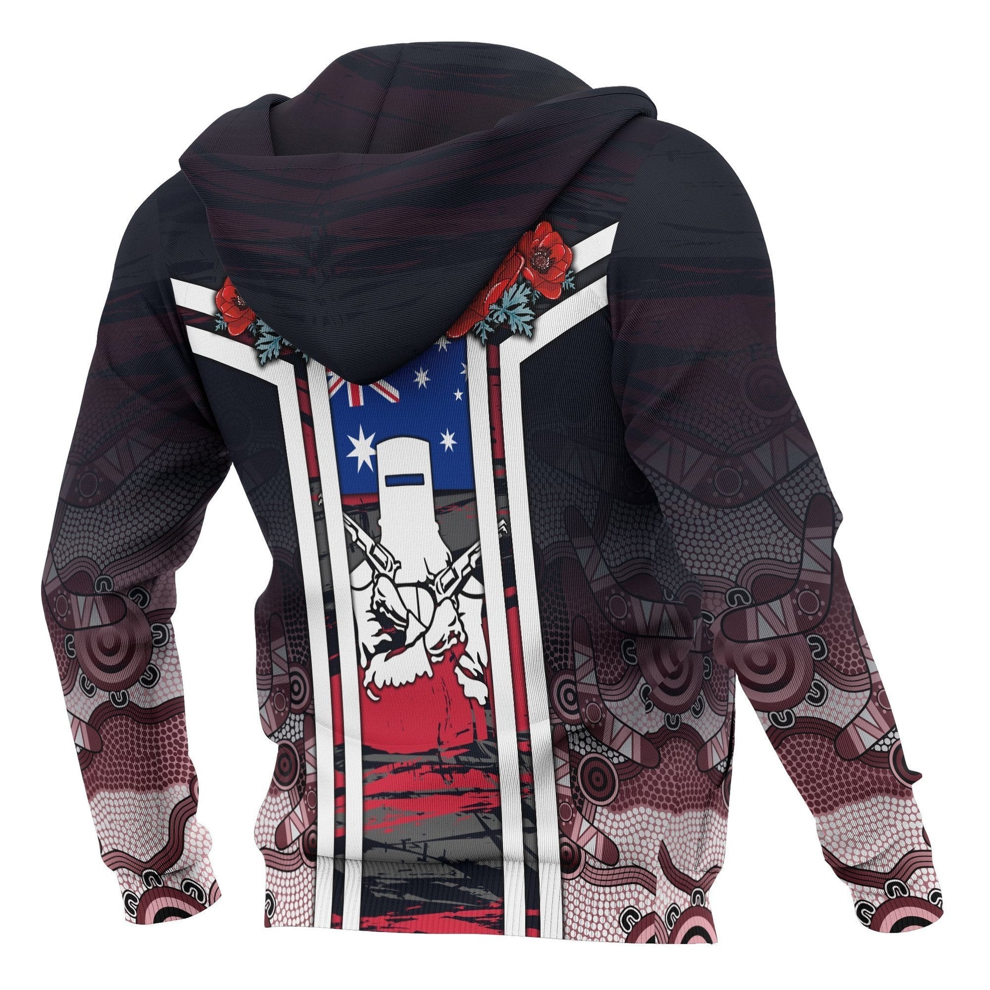 Australia Zip-up Hoodies - Anzac Day Hoodies - Poppy Flowerss Dot Painting - Unisex - ver2 NNKANZ3 - Amaze Style™-Apparel