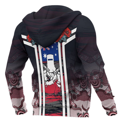 Australia Zip-up Hoodies - Anzac Day Hoodies - Poppy Flowerss Dot Painting - Unisex - ver2 NNKANZ3 - Amaze Style™-Apparel