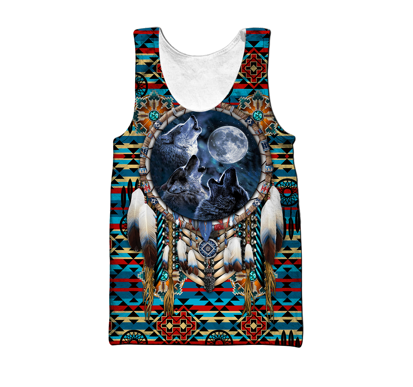 Premium All Over Print Native American Wolves Shirts MEI