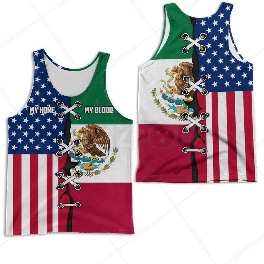 Mexico-US My Home My Blood 3D All Over Printed Shirts For Men and Women TA062201