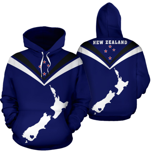 New Zealand Map All Over Print Hoodie JT6 - Amaze Style™-Apparel