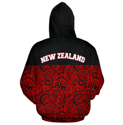 New Zealand - Aotearoa X Maori Tribal Pattern Pullover Hoodie A0 - Amaze Style™-Apparel
