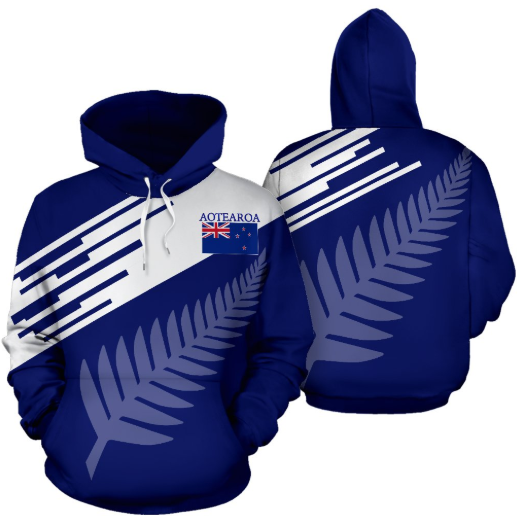 New Zealand - Aotearoa Hoodie Silver Fern Zip-Up-TH5 - Amaze Style™-Apparel