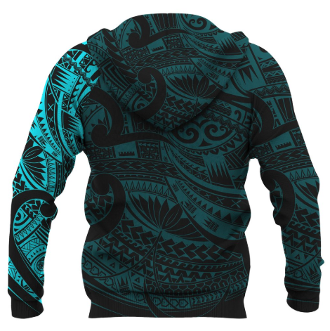Maori Tattoo Style Hoodie - Blue 02 A7 - Amaze Style™-Apparel