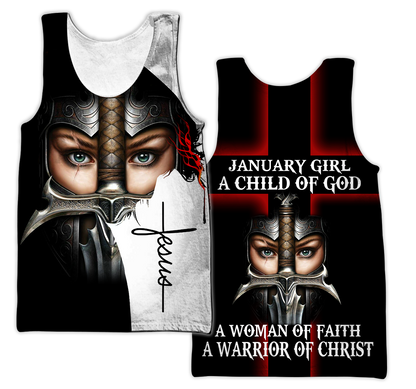 January Girl - I Am A Daughter Of God 3D All Over Printed Shirts For Men and Women TA040205S1