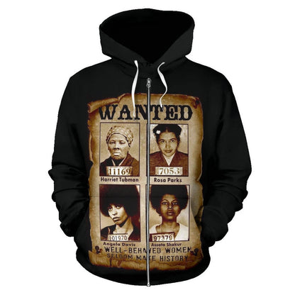 African Zip-Up Hoodie - Civil Women Rights Leaders - Amaze Style™-ALL OVER PRINT ZIP HOODIES
