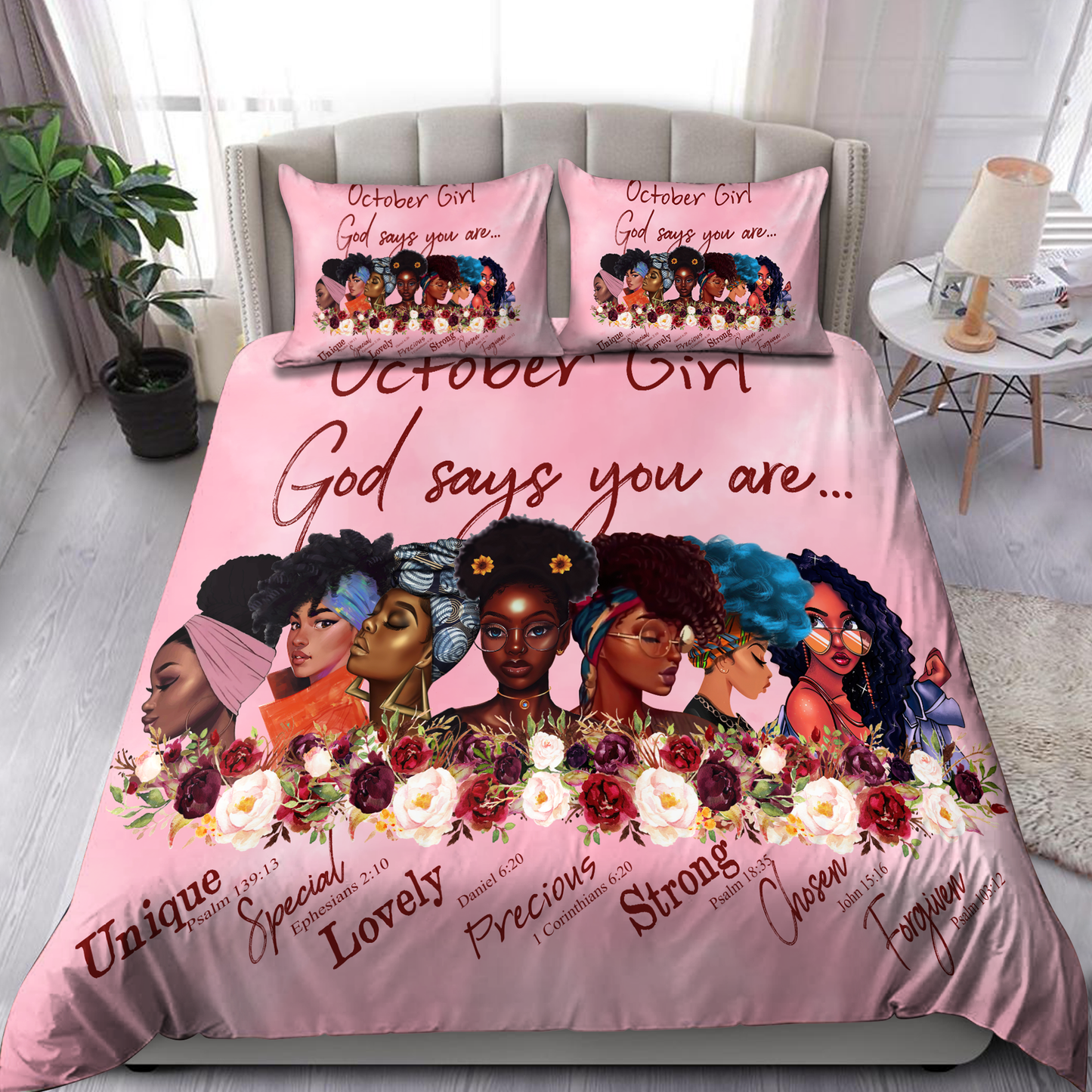 God Says You Are Black Girl  Custom Name Duvet Cover Set Bedding Set