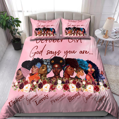 God Says You Are Black Girl  Custom Name Duvet Cover Set Bedding Set