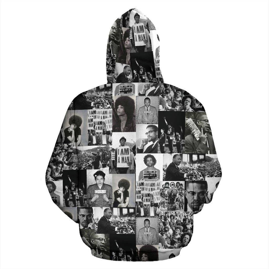 African Zip-Up Hoodie - Civil Rights Leaders Black Power Images - Amaze Style™-ALL OVER PRINT ZIP HOODIES