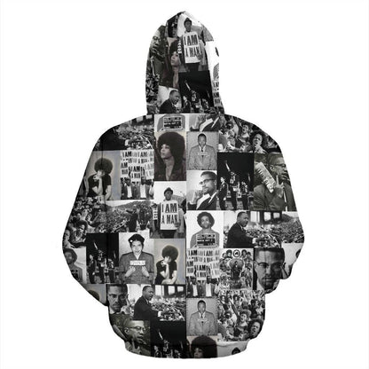 African Zip-Up Hoodie - Civil Rights Leaders Black Power Images - Amaze Style™-ALL OVER PRINT ZIP HOODIES