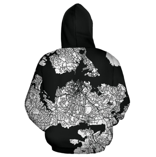 New Zealand - Auckland White Landmass Pullover Hoodie A0 - Amaze Style™-Apparel