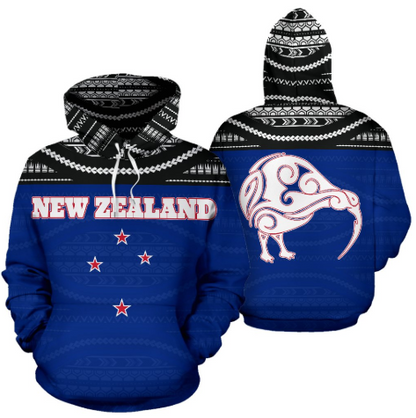 Kiwi Bird New Zealand All Over Hoodie BN01 - Amaze Style™-Apparel
