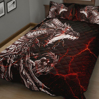 Lava Black Dragon Art Quilt Bedding Set KT