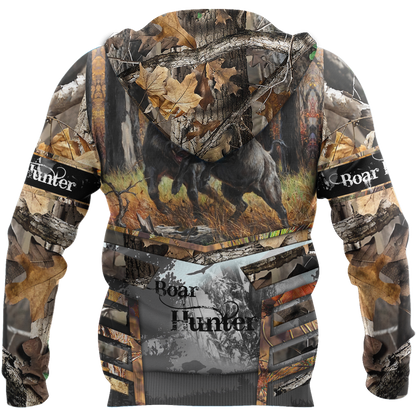 Personalized Name Great Boar Hunting Camo 3D All Over Printed Shirts