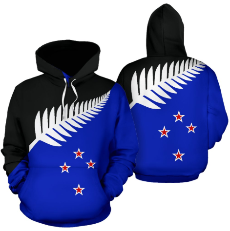 New Zealand Silver Flag Zip-Up Hoodie Th9 - Amaze Style™-Apparel