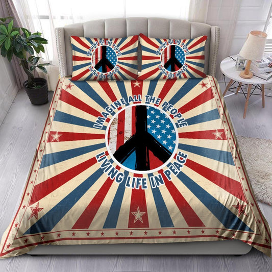 Hippie Loving For Peace Bedding Set