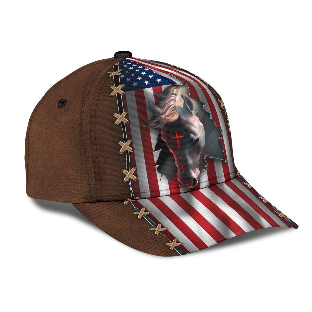 Jesus Horse American Flag Classic Cap 07032103.CTA