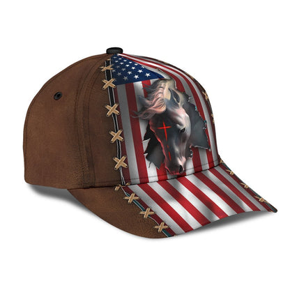 Jesus Horse American Flag Classic Cap 07032103.CTA