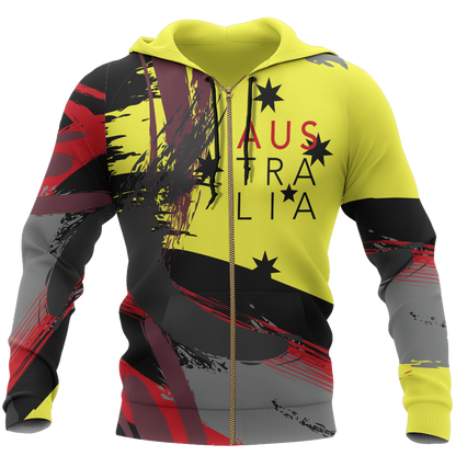 Australia Brush Athletic Style Aboriginal Colors Pullover Hoodie PL - Amaze Style™-Apparel