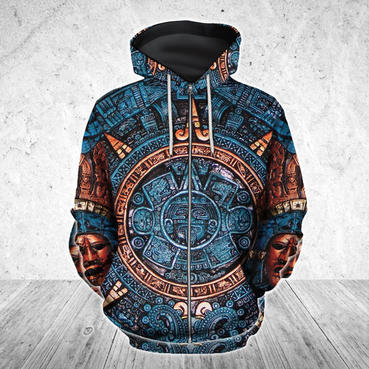 3D All Over Aztec Mexican Art Hoodie - Amaze Style™-Apparel