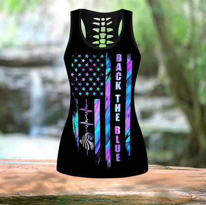 Back The Bue Flag Combo Tank Top + Legging QB07022003