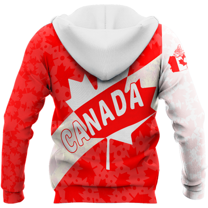 Canada All Over Print Hoodie Maple Leaf