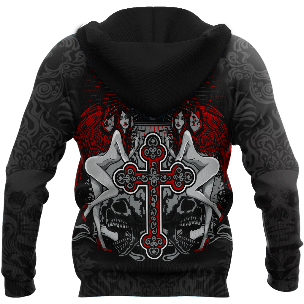Gothic sign with skull 3D all over printed for men and women HHT14082002