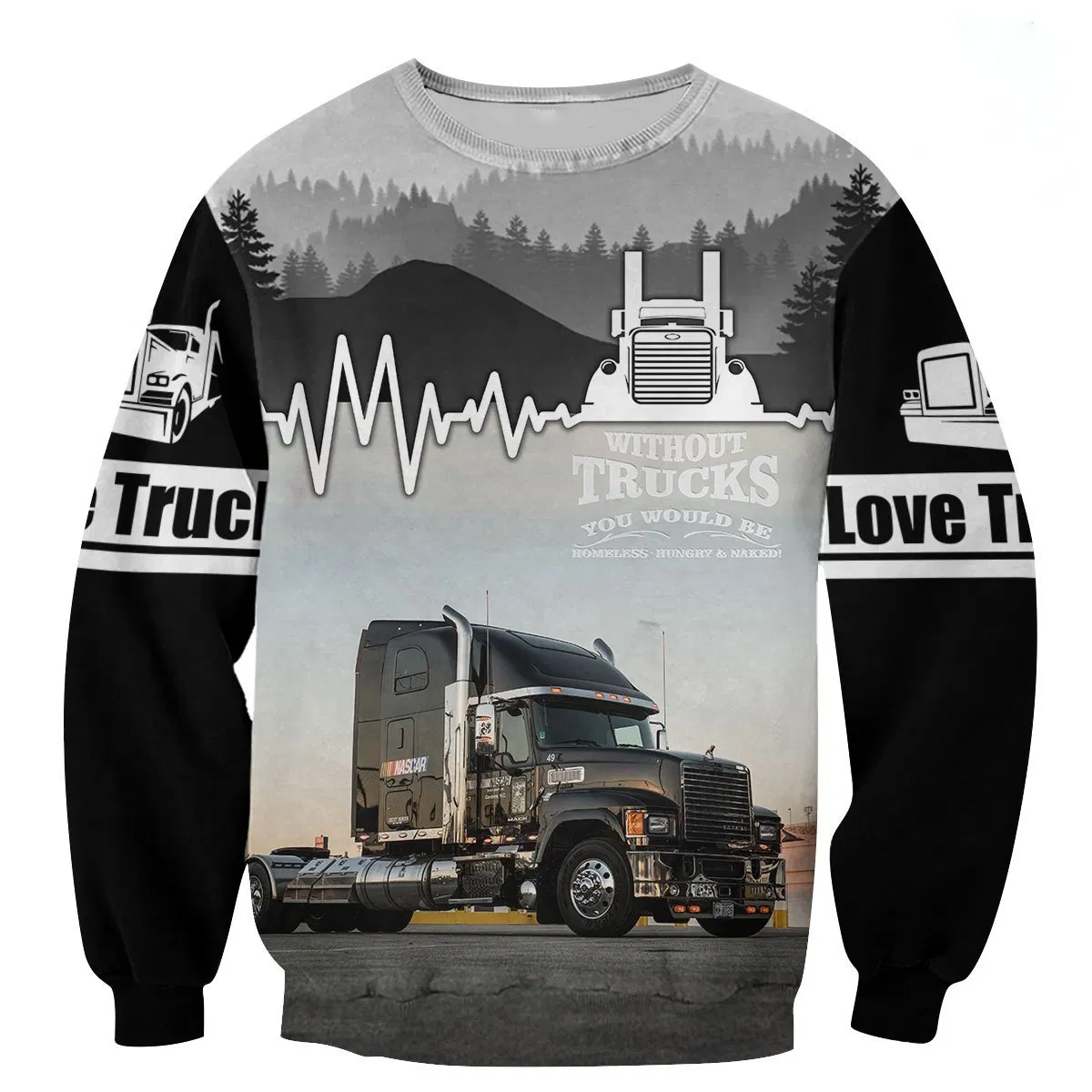 LOVE TRUCK 3D ALL OVER PRINTED SHIRTS AND SHORT FOR MAN AND WOMEN PL12032010 - Amaze Style™-Apparel