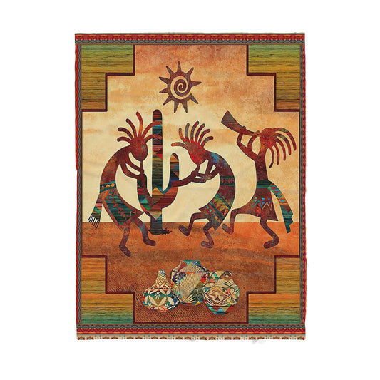 Custom Blanket Native American Kokopelli Sherpa Blanket MEI