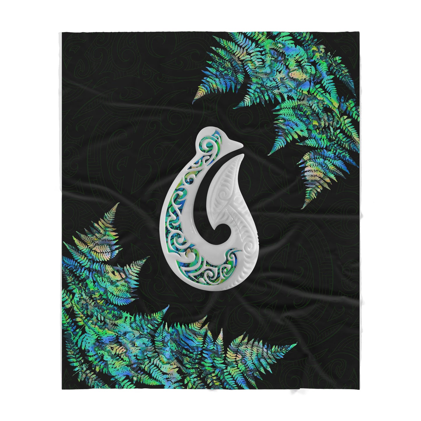 Custom Blanket Maori Paua Shell Fish Hook - Sherpa Blanket DL