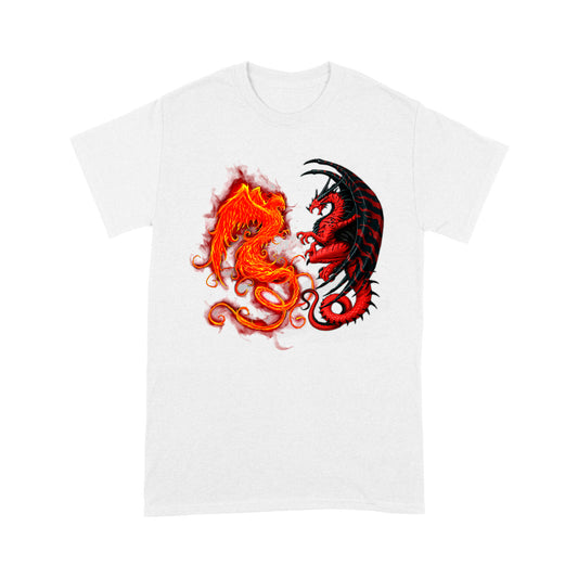 Fire Phoenix And Dragon T-shirt MEI