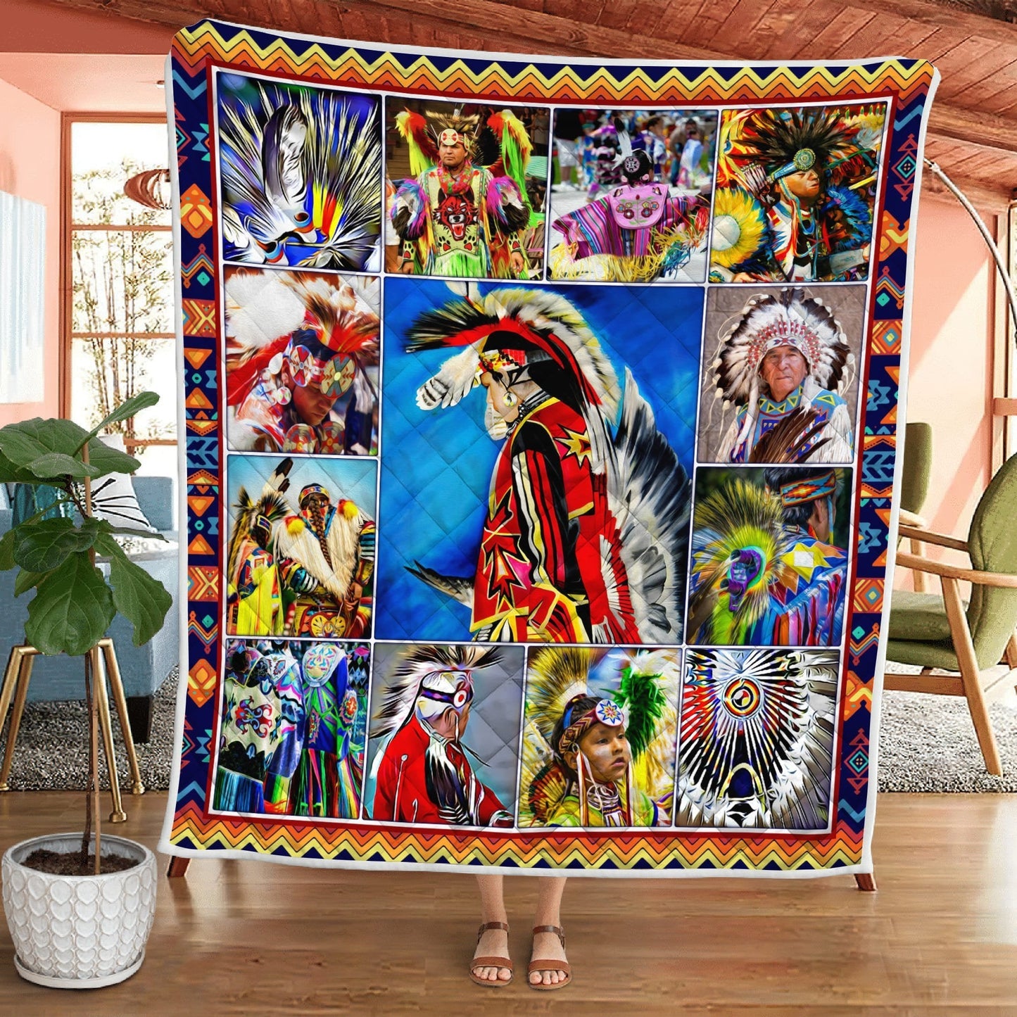Native American Pow Wow 3D All Over Printed Quilt